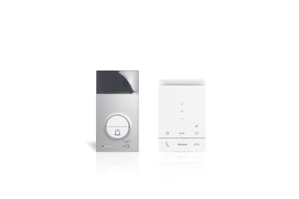 Kit d'interphone audio 2 fils unifamilial avec bouton encastré pour  extérieur et interphone intérieur pour maison mono avec bouton  d'ouvre-portail